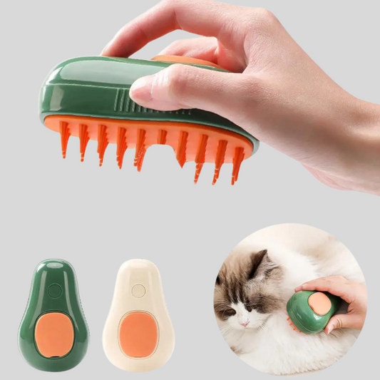 Steam brush for cats and dogs